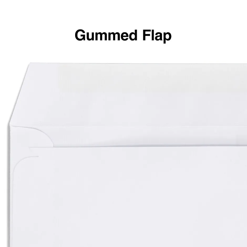 Staples Gummed Business Envelopes, 4 3/16" x 9", White, 1000/Box (381911/17045)* Business