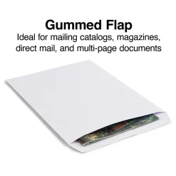 Staples Gummed Catalog Envelopes, 10"L x 13"H, White, 100/Box (295840N)* Catalog