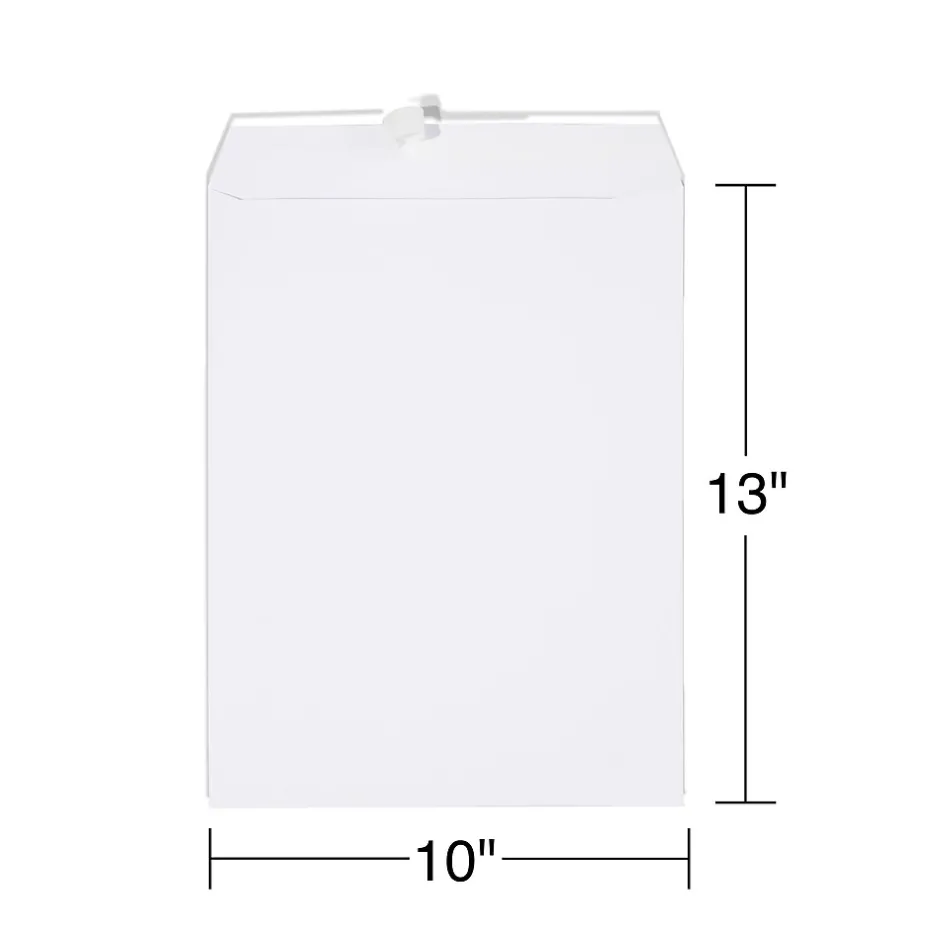 Staples Gummed Catalog Envelopes, 10"L x 13"H, White, 100/Box (295840N)* Catalog