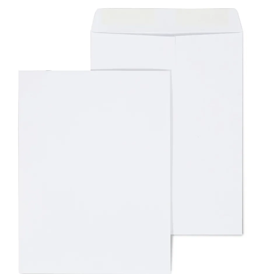 Staples Gummed Catalog Envelopes, 9"L x 12"H, White, 100/Box (50264/47286N)* Catalog