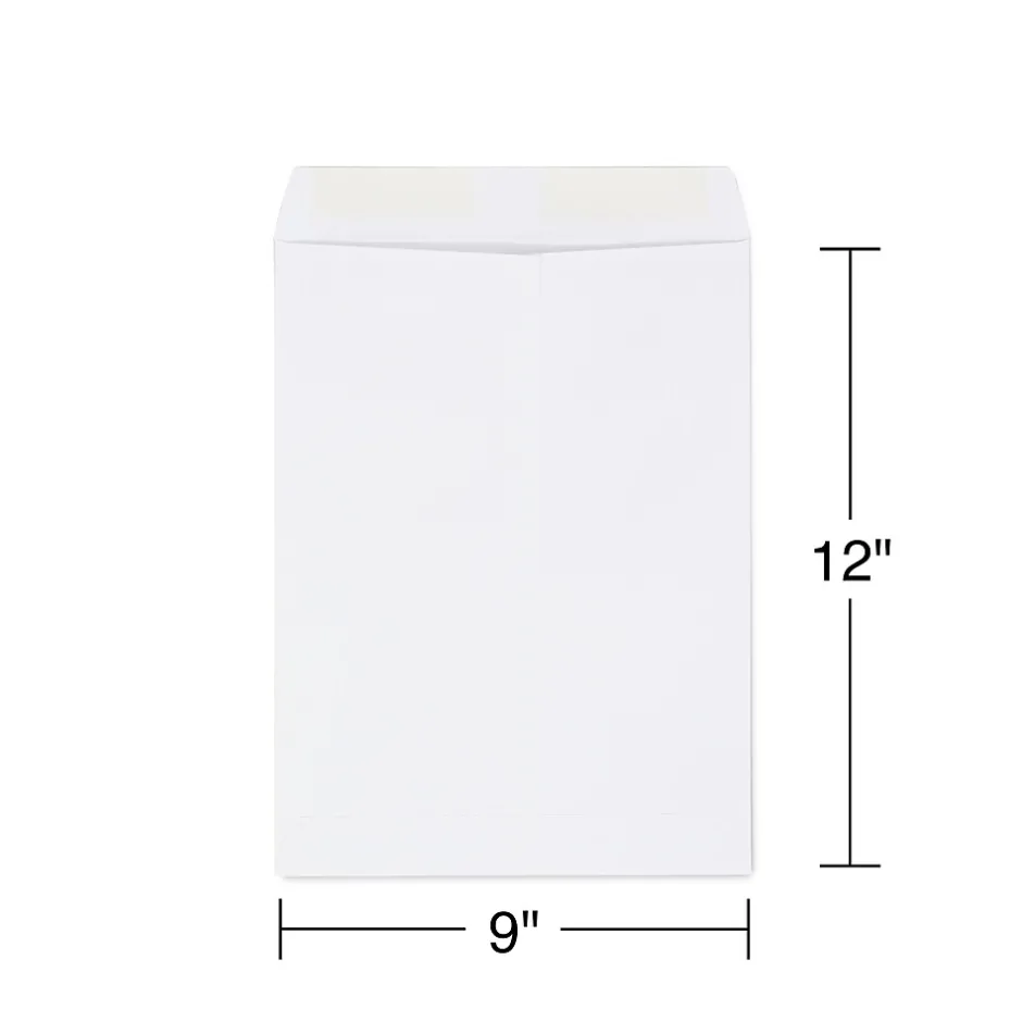 Staples Gummed Catalog Envelopes, 9"L x 12"H, White, 100/Box (50264/47286N)* Catalog