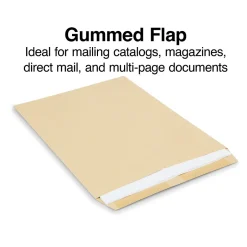 Staples Gummed Kraft Catalog Envelopes, 9"L x 12"H, Brown, 100/Box (SPL194969)* Catalog