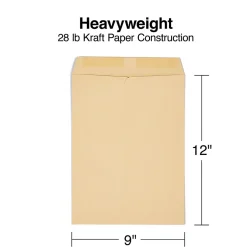 Staples Gummed Kraft Catalog Envelopes, 9