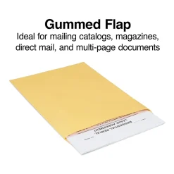 Staples Gummed Kraft Catalog Envelopes, 9"L x 12"H, Brown, 250/Box (486940/17032)* Catalog