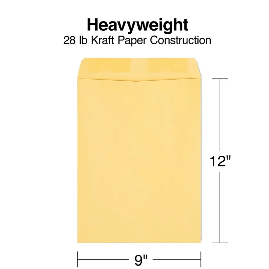 Staples Gummed Kraft Catalog Envelopes, 9"L x 12"H, Brown, 250/Box (486940/17032)* Catalog