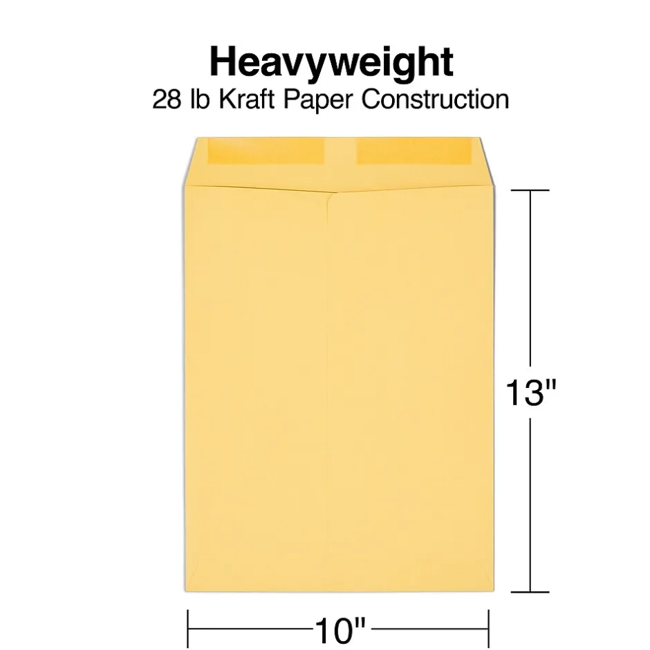 Staples Gummed Kraft Catalog Envelopes, 10"L x 13"H, Brown, 250/Box (486946/17033)* Catalog