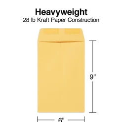 Staples Gummed Kraft Catalog Envelopes, 6