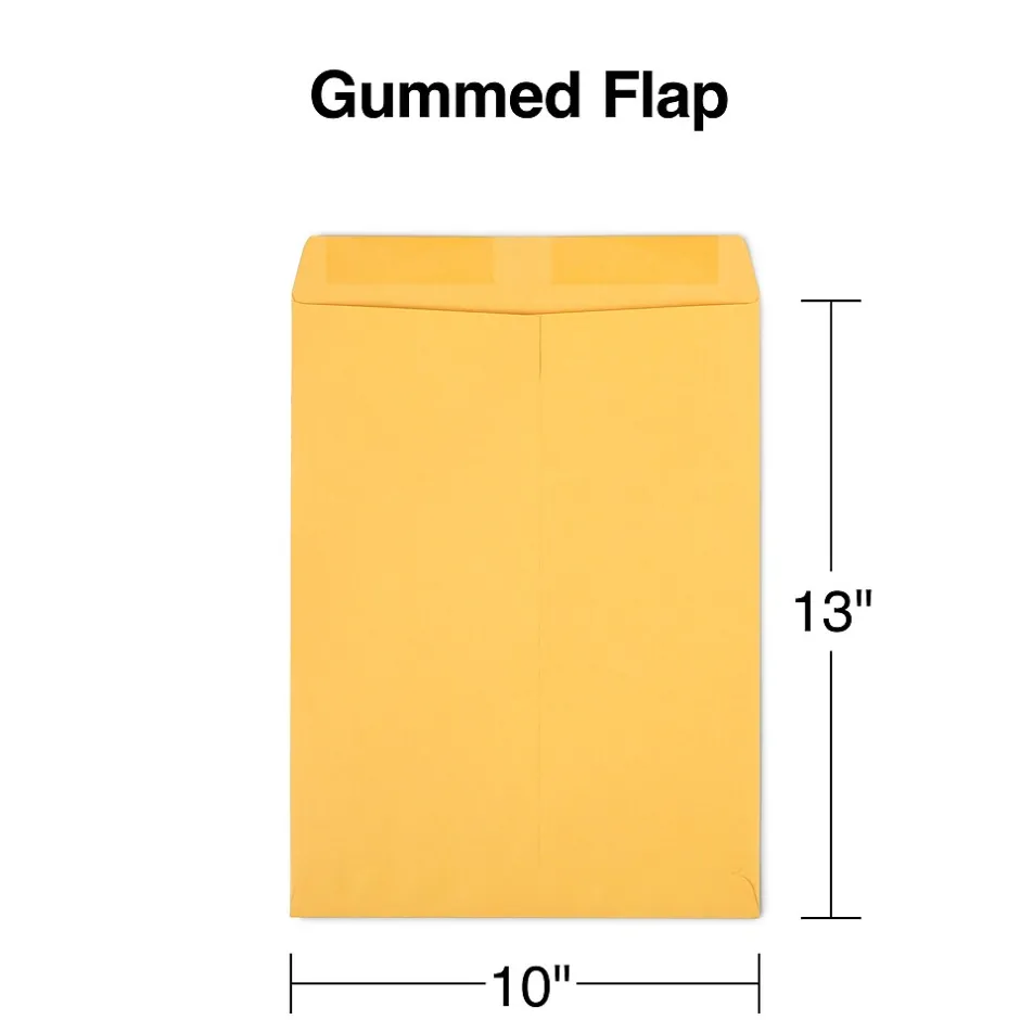 Staples Gummed Kraft Catalog Envelopes, 10"L x 13"H, Brown, 100/Box (SPL534750)* Catalog