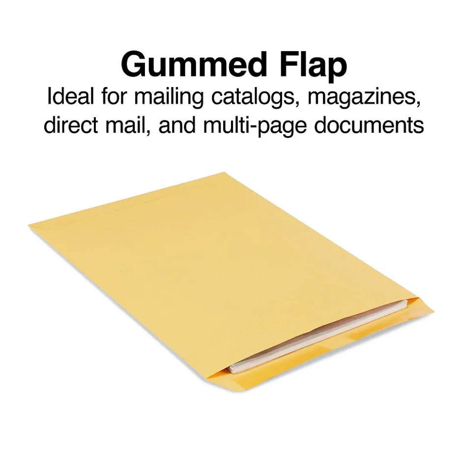 Staples Gummed Kraft Catalog Envelopes, 11.5" x 14.5", Brown, 100/Box (SPL534776)* Catalog