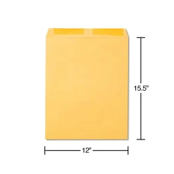 Staples Gummed Kraft Catalog Envelopes, 12