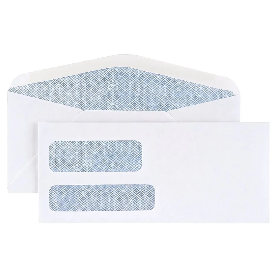 Staples Gummed Security Tinted #10 Business Envelopes, 4 1/8" x 9 1/2", White, 2500/Box (20137CT)* Security Tinted