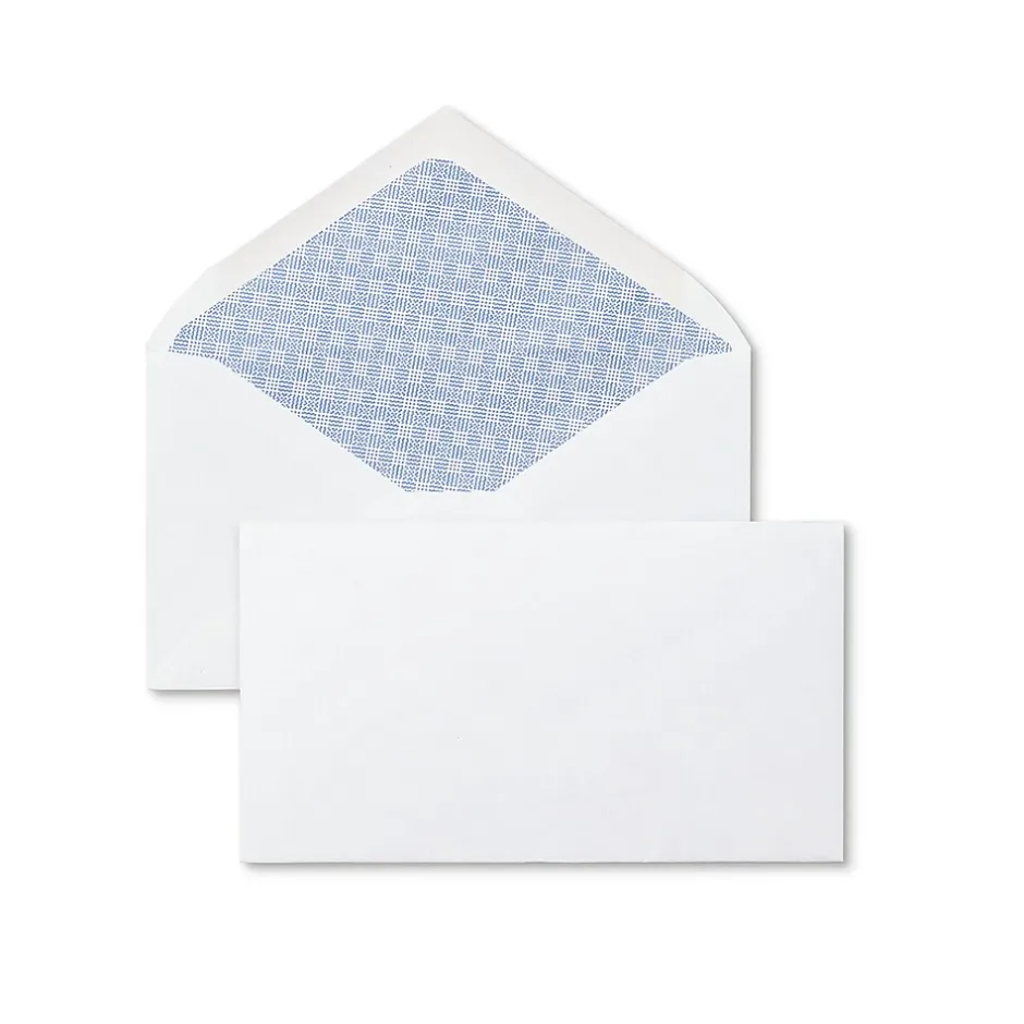 Staples Gummed Security Tinted #6 3/4 Business Envelopes, 3 5/8" x 6 1/2", White, 250/Box (19254)* Security Tinted