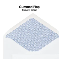 Staples Gummed Security Tinted #6 3/4 Business Envelopes, 3 5/8" x 6 1/2", White, 250/Box (19254)* Security Tinted