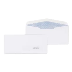 Staples Gummed Security Tinted #10 Window Envelope, 4 1/8" x 9 1/2", White Wove, 500/Box (19806/572043)* Security Tinted