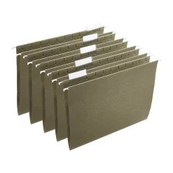 Staples ® Hanging File Folders, 5-Tab, Letter Size, Standard Green, 250/Carton (ST116764CT)