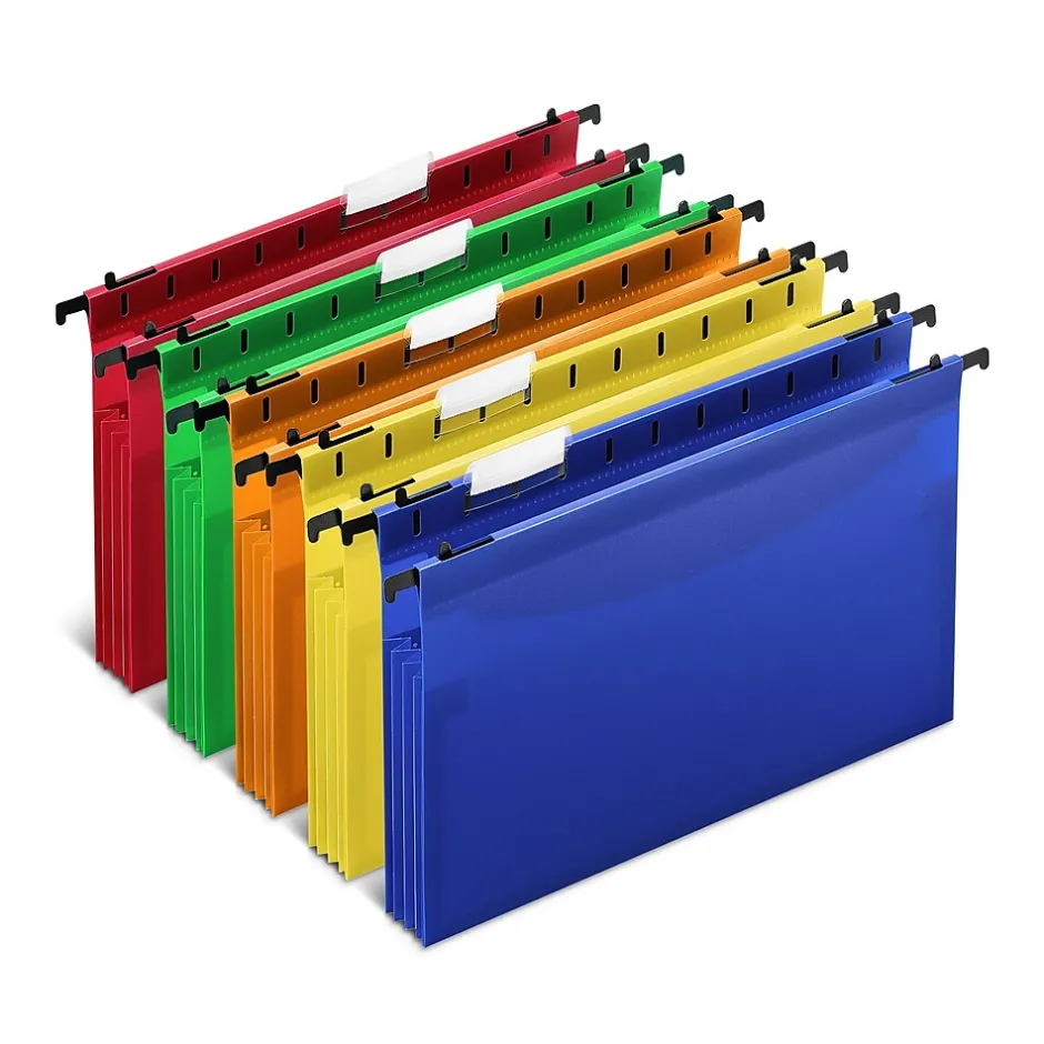 Staples ® Hanging File Folder, 3.5" Expansion, Letter Size, Assorted, 5/Pack (TR36330/36330) New