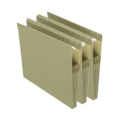 Staples Hanging File Pockets, 3.5" Expansion, Staight Cut, Letter Size, , 4/Box (ST260828-CC) Standard Green Outlet