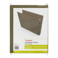 Staples Hanging File Pockets, 3.5