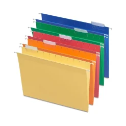 Staples ® Heavy Duty Bright Colored Hanging File Folders, 1/5-Cut Tab, Letter Size, Assorted Colors, 25/Box (ST875411-CC) Discount