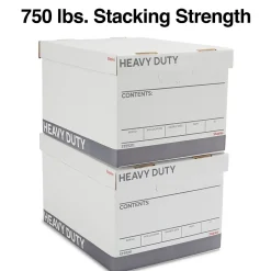 Staples Heavy Duty File Box, Lift Off Lid, Letter/Legal, White (50142)