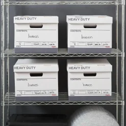 Staples Heavy Duty File Box, Lift Off Lid, Letter/Legal, White (50142)