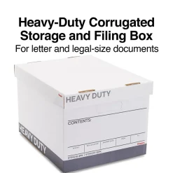 Staples Heavy Duty File Box, Lift Off Lid, Letter/Legal, White/Gray, 12/Carton (TR59219) Sale