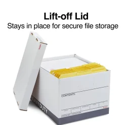 Staples Heavy Duty File Box, Lift Off Lid, Letter/Legal, White/Gray, 12/Carton (TR59219) Sale