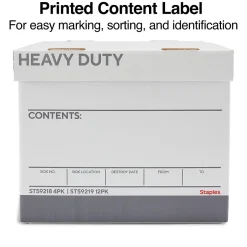 Staples Heavy Duty File Box, Lift Off Lid, Letter/Legal, White/Gray, 12/Carton (TR59219) Sale