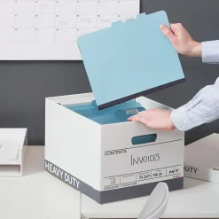 Staples Heavy Duty File Box, Lift Off Lid, Letter/Legal, White/Gray, 12/Carton (TR59219) Sale