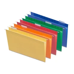 Staples Heavy Duty Reinforced Hanging File Folders, 1/5-Cut Tab, Legal Size, Assorted Colors, 25/Box (ST18657-CC) Online