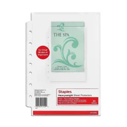 Staples Heavyweight Sheet Protector, 5.5" x 8.5", Clear, 25/Pack (15942) Hot