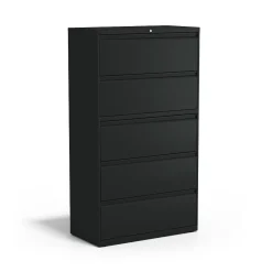 Best HL8000 Commercial 5-Drawer Lateral File Cabinet, Locking, Letter/Legal, Black, 36"W (21754D) File Cabinets