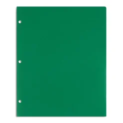 Staples 3-Hole Punched 2-Pocket Plastic Portfolio Folder, (ST52806-CC) Green Discount