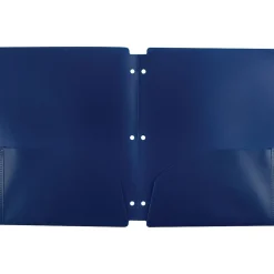 Staples 3-Hole Punched 2-Pocket Portfolio Folder, Navy (26187)