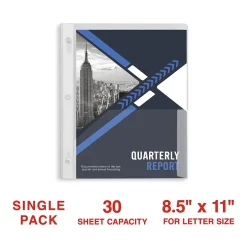 Staples 3-Hole Punched 2-Pocket Plastic Presentation Folder with Fasteners, Clear (ST26387-CC) Discount