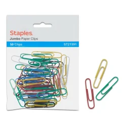 Staples ® Jumbo Paperclip 50 PK - Core Online