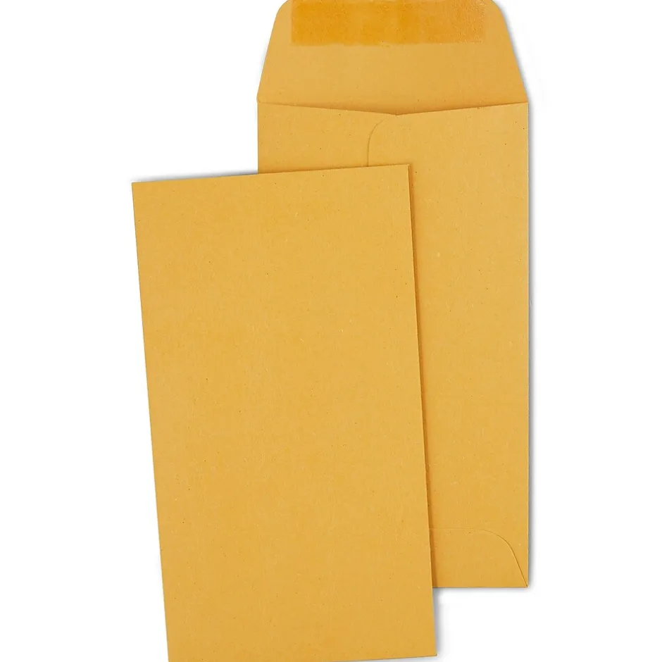 Staples Kraft #5 1/2 Coin Envelope, Other, Brown, 500/Box (ST19851-CC)* Business