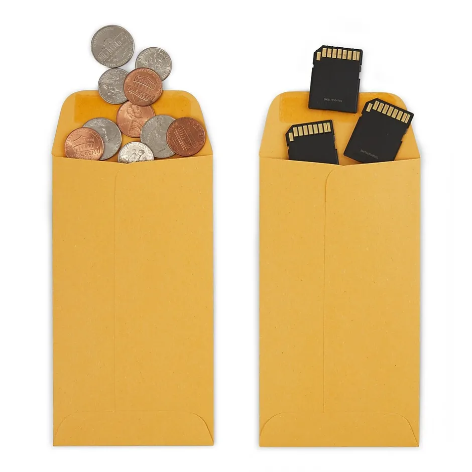 Staples Kraft #5 1/2 Coin Envelope, Other, Brown, 500/Box (ST19851-CC)* Business