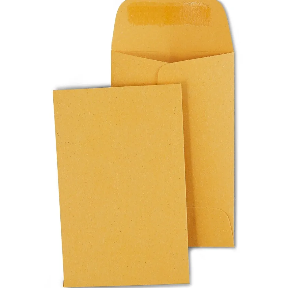 Staples Kraft #1 Coin Envelopes, 2 1/4" x 3 1/2", Brown, 500/Box (ST19848-CC)* Business