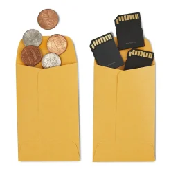 Staples Kraft #1 Coin Envelopes, 2 1/4" x 3 1/2", Brown, 500/Box (ST19848-CC)* Business