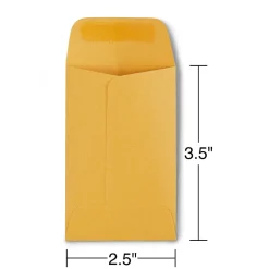 Staples Kraft #1 Coin Envelopes, 2 1/4