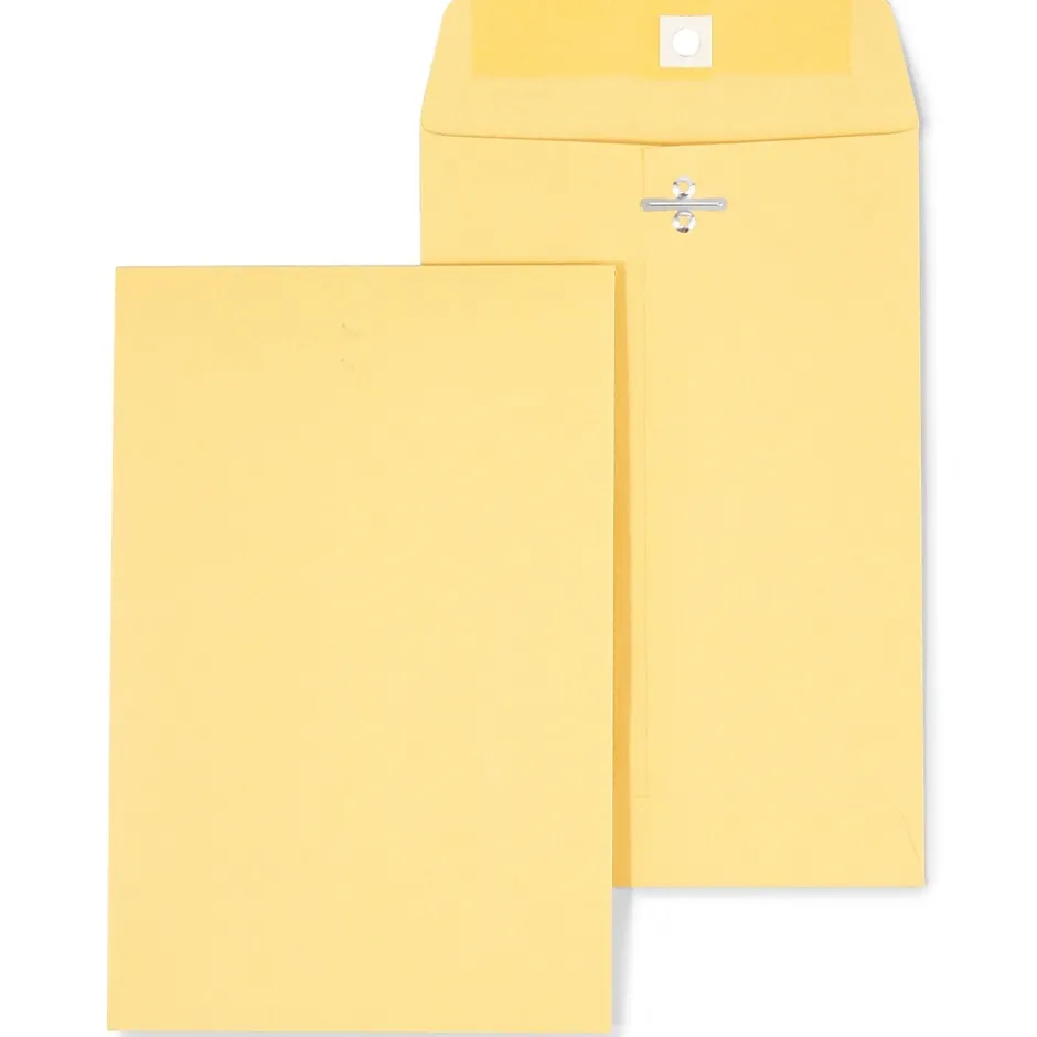 Staples Kraft Clasp & Moistenable Glue Catalog Envelopes, 6" x 9", Brown, 100/Box (ST186999-CC)* Catalog