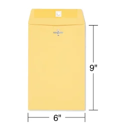 Staples Kraft Clasp & Moistenable Glue Catalog Envelopes, 6" x 9", Brown, 100/Box (ST186999-CC)* Catalog