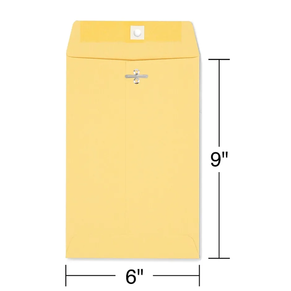 Staples Kraft Clasp & Moistenable Glue Catalog Envelopes, 6" x 9", Brown, 100/Box (ST186999-CC)* Catalog