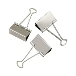 Staples Large Binder Clips, Large, Satin Silver, 12/Pack (21598)