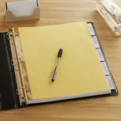 Staples Large Tab Insertable Paper Dividers, Clear 5 Tab, Buff (13486/11110) Sale