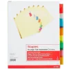 Staples Large Tab Insertable Paper Divider, 8 Tabs, Buff with Assorted-Color Tabs, 1 Set (13487/11111) New