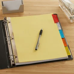 Staples Large Tab Insertable Dividers, 5-Tab, Assorted Colors, 4/Pack (13515/14481) Outlet