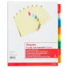 Staples Large Tab Insertable Paper Divider, 8 Tabs, Buff with Assorted-Color Tabs, 4 Sets (13517/14483) Sale