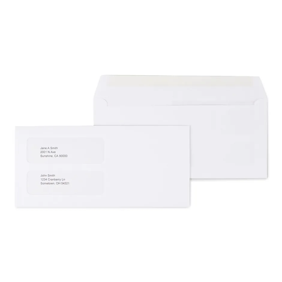 Staples Laser Forms Double Window Envelopes, Wove White, 500/Box (ST473949-CC)* Business
